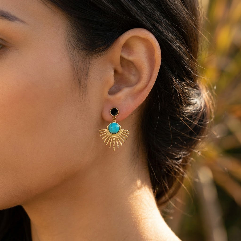 Azura Sunburst Drop Earrings