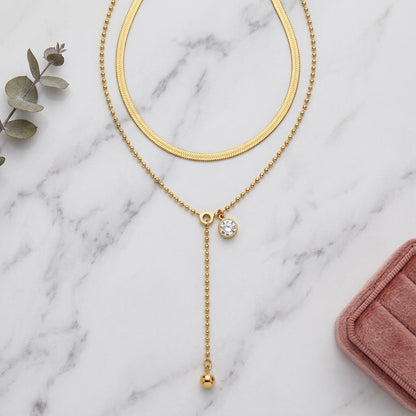 Dual Layer Lariat Necklace