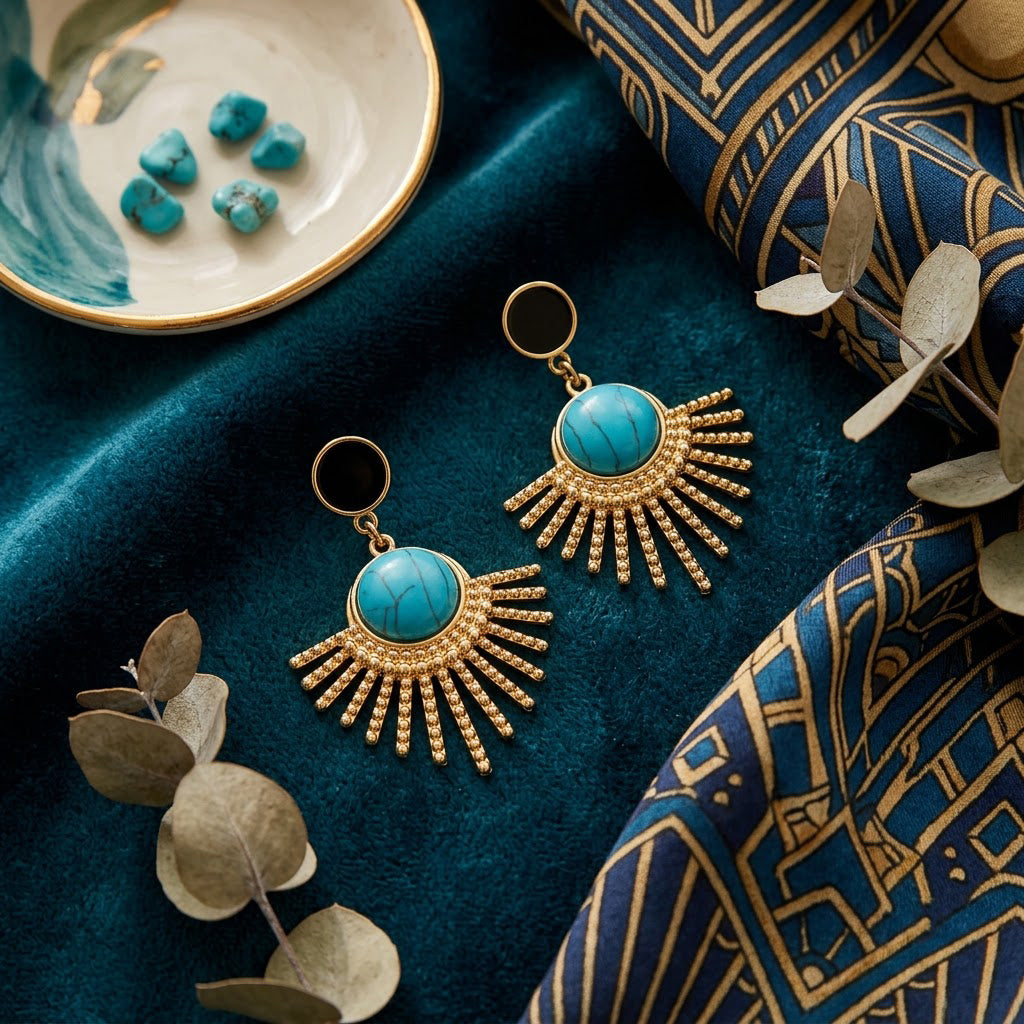 Azura Sunburst Drop Earrings