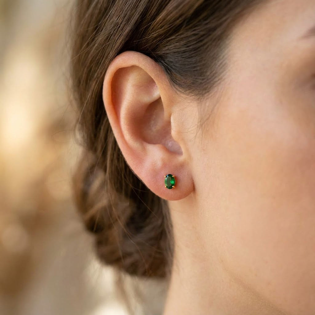 Rosalie Emarald stud earrings
