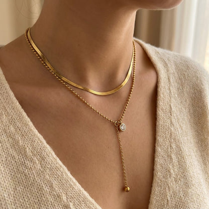 Dual Layer Lariat Necklace