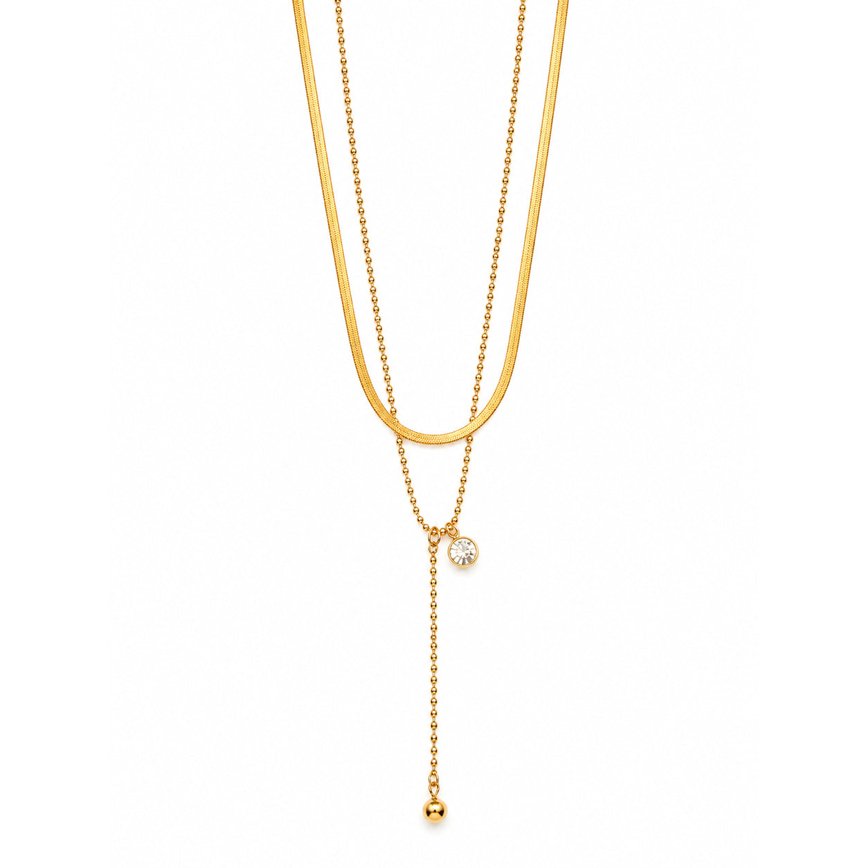 Dual Layer Lariat Necklace