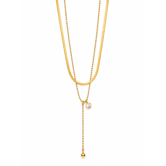 Dual Layer Lariat Necklace