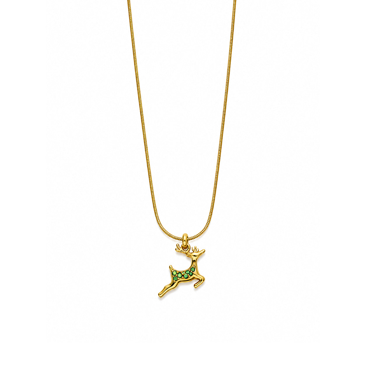 Emerald Deer Pendant Necklace