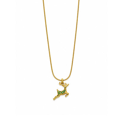 Emerald Deer Pendant Necklace